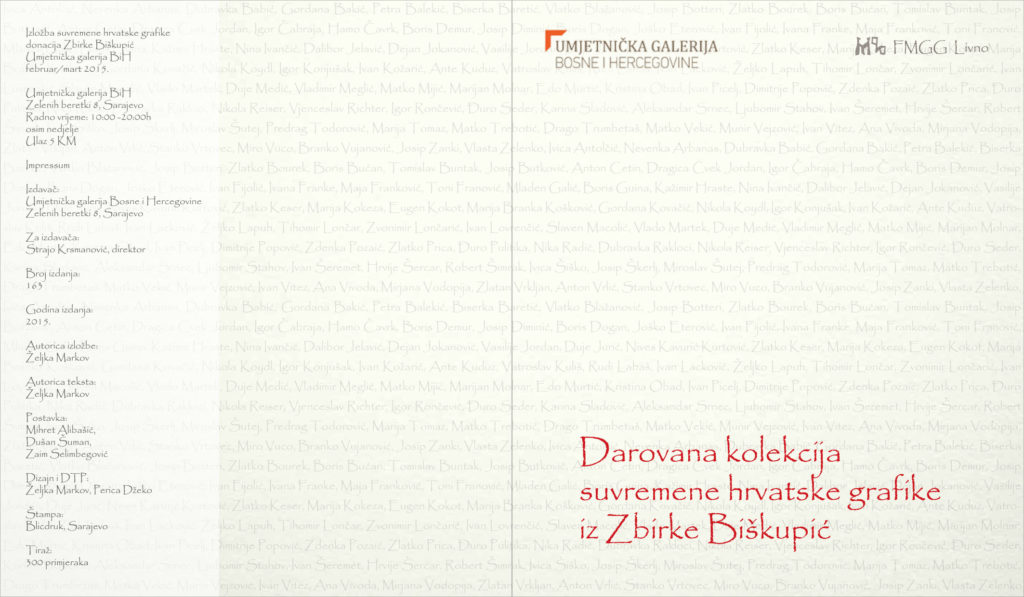 Darovana kolekcija suvremene hrvatske grarike iz Zbirke Biškupić
